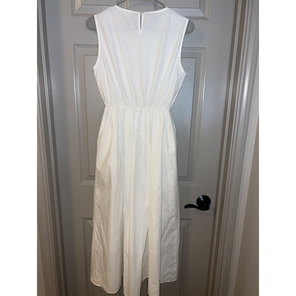 Sunday White Cotton Poplin Midi Dress – Minimalist, Classic, Timeless - Picture 4 of 13